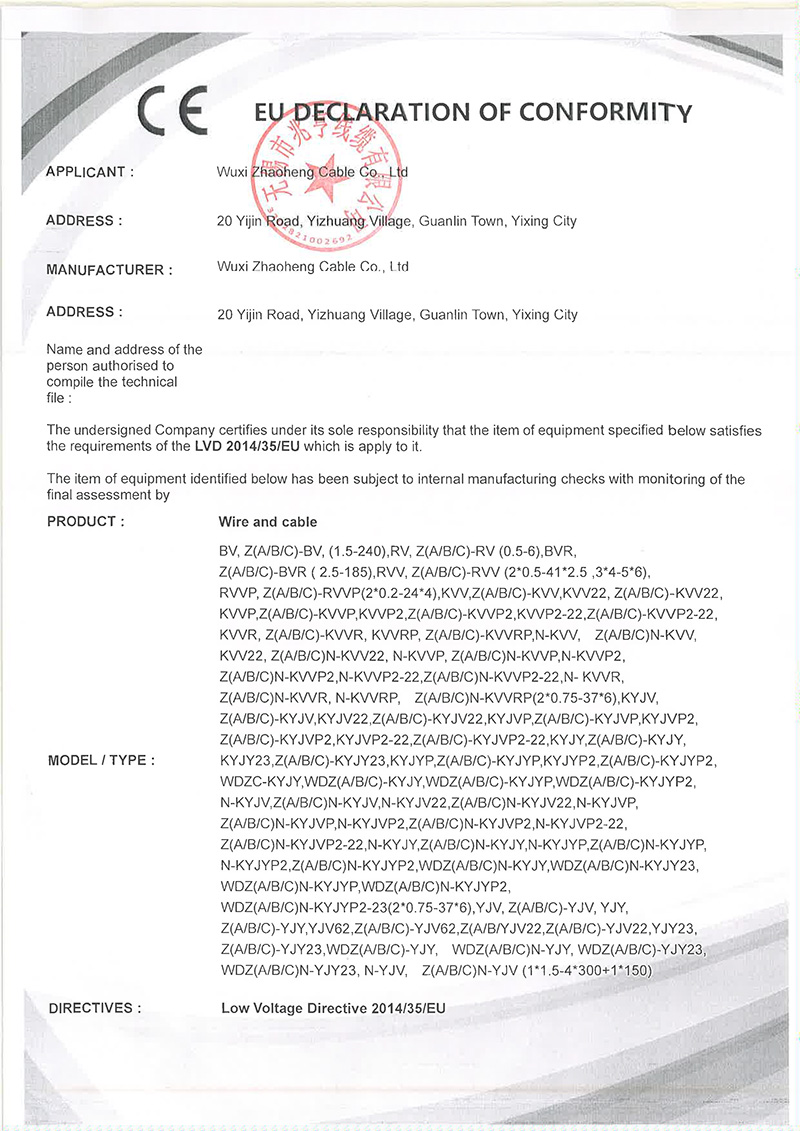 欧盟CE符合声明